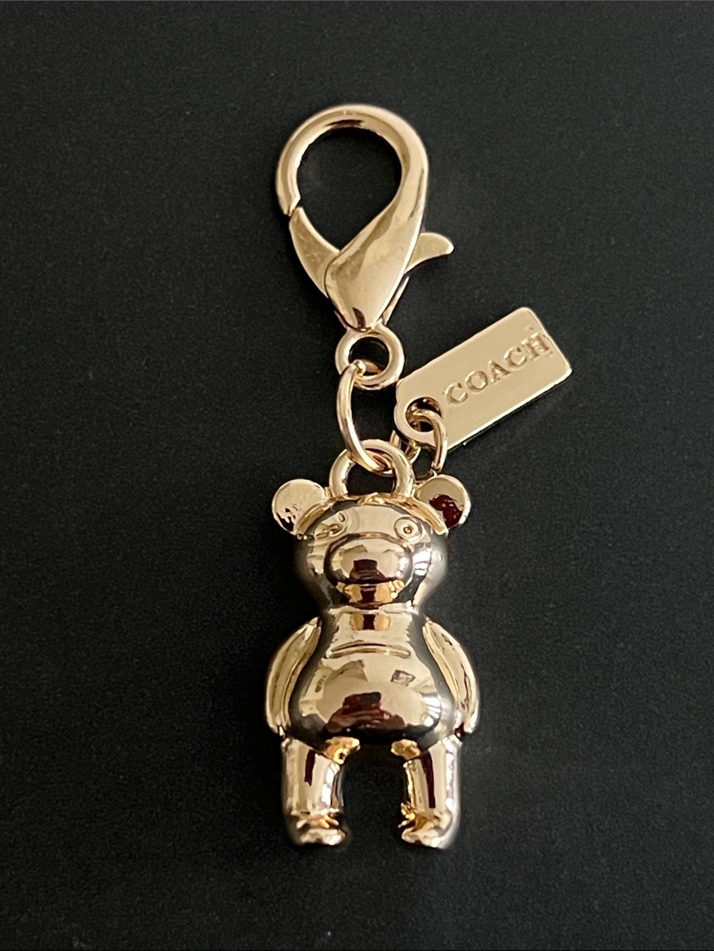 💥💥Coach Gold-Tone Teddy Bear Charm Clip